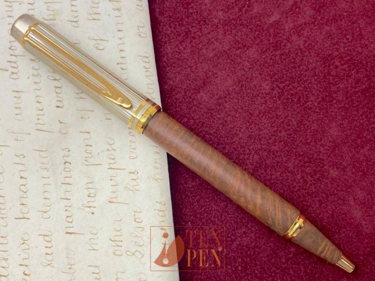 Stylo Bille Waterman Man 100 En Bois De Bruyère Clair Et Plaqué Or 18 Carats - Occasion, Rare Et Prestigieux